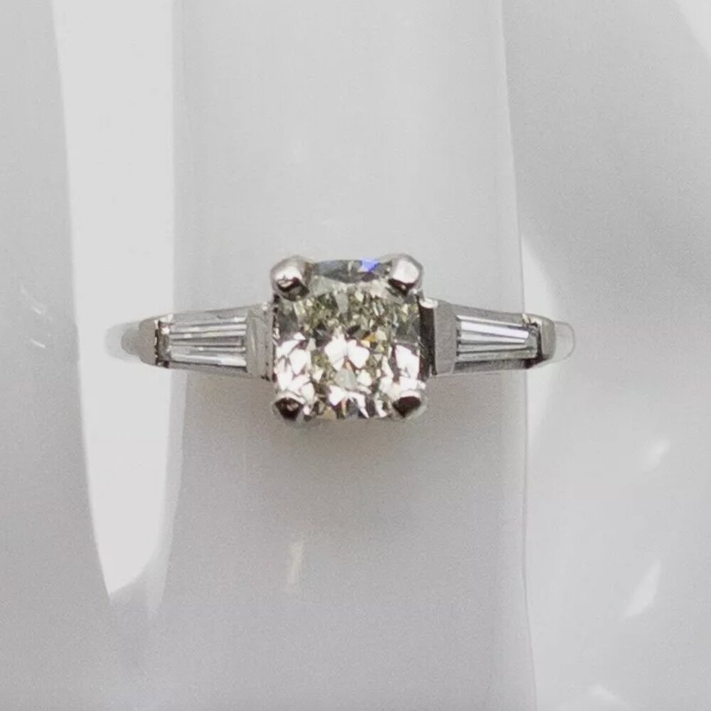 1.78ct Cushion Cut VS2 Diamond Platinum Wedding Ring